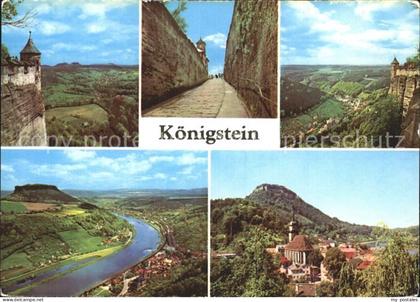 Koenigstein Saechsische Schweiz Blick vom Koenigstein Festungsaufgang Bielatal E