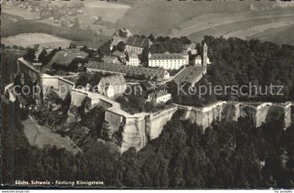 Koenigstein Saechsische Schweiz Festung Koenigstein Fliegeraufnahme