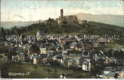 Koenigstein Taunus Ortsansicht mit Ruine Koenigstein
