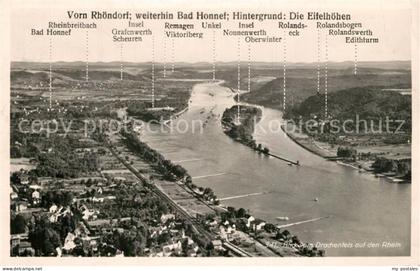 Drachenfels Blick vom Drachenfels auf den Rhein