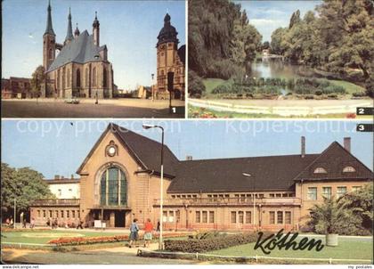 Koethen Anhalt Marktplatz St. Jakobskirche Rathaus Hubertusteich Bahnhof