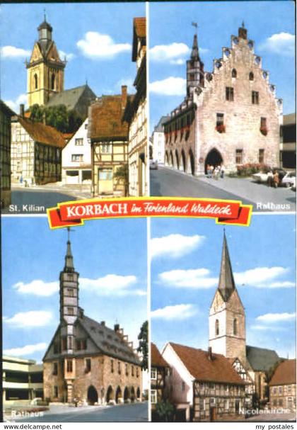 Korbach Rathaus Kirche x 1987