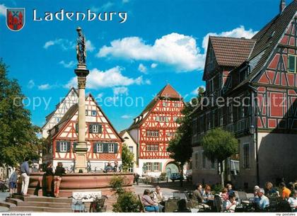 Ladenburg Brunnen Marktplatz Altstadt Fachwerkhaeuser