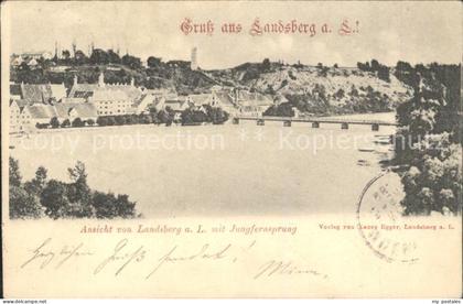 Landsberg Lech Ansicht mit Jungfernsprung Lech Bruecke