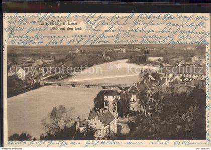 Landsberg Lech Blick auf den Lech Bruecke