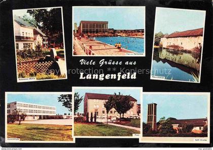 Langenfeld  Rheinland NRW Schwanen Muehle Freibad Gymnasium Post Kirche Haus Gra