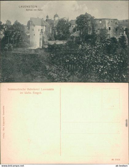 Lauenstein (Erzgebirge)-Altenberg (Erzgebirge) Schloß Lauenstein mit Ruine 1913