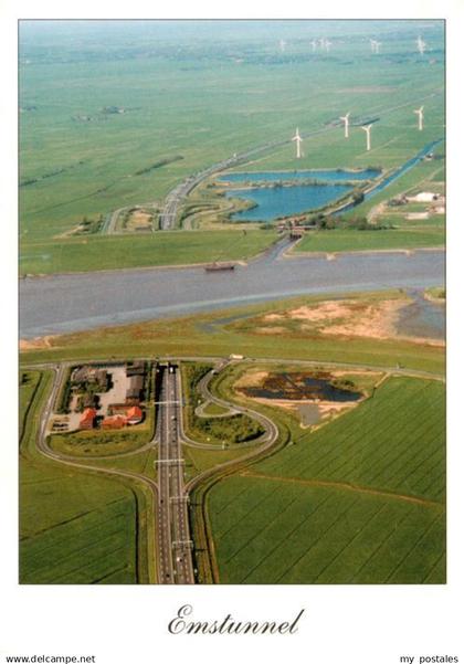 Leer Ostfriesland Emstunnel zwischen Leer und dem Rheiderland Fliegeraufnahme