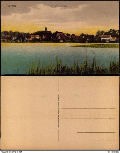 Ansichtskarte Lehnin-Kloster Lehnin Am Mühlenteich. Abendrot 1914