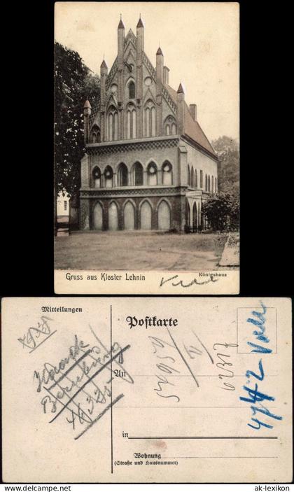 Ansichtskarte Lehnin-Kloster Lehnin Pasrtie am Königshaus 1913
