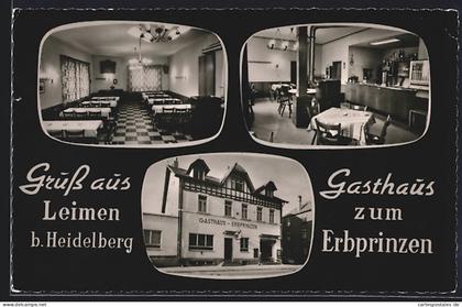 AK Leimen / Heidelberg, Gasthaus zum Erbprinzen, Aussen- und Innenansichten