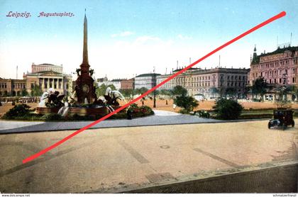 AK Leipzig Augustusplatz Mendebrunnen Neues Theater Oper Opernhaus a Georgiring Goethestraße Grimmaischer Steinweg