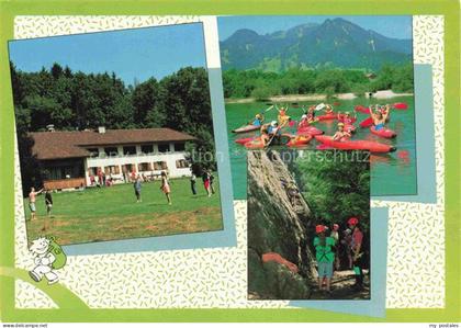 Lenggries Bayern Jugendherberge Lenggries Paddelboote Kletterer