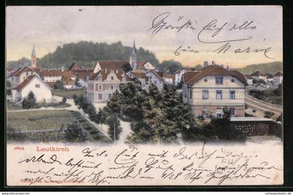 AK Leutkirch, Teilansicht mit Strassenpartie