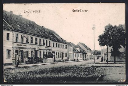 AK Liebenwalde, Breite-Strasse mit Hotel Stadt Berlin v. Paul Hafemann