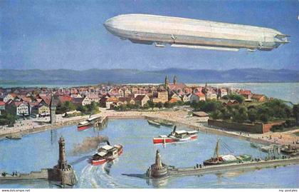 LINDAU  Bodensee Zeppelin ueber Lindau