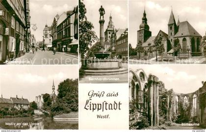 Lippstadt Strassenpartie Bernhardbrunnen Marienkirche Lippepartie Stiftsruine