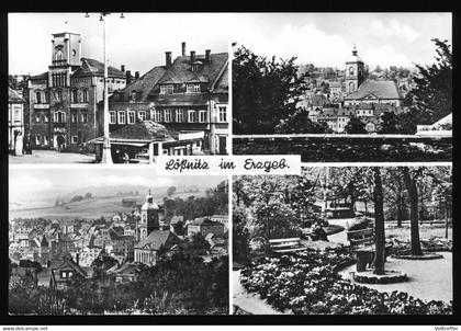 DDR Mehrbild Foto AK um 1977 Lößnitz im Erzgebirge, Ortspartie