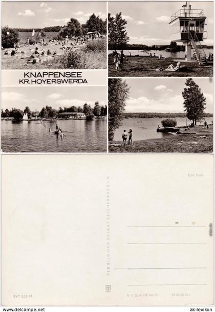 Groß Särchen Lohsa Łaz Knappensee, Aufsichtsturm, Badegäste b Hoyerswerda 1972