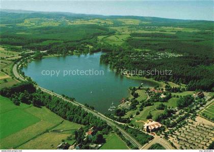 Losheim See Stausee mit Braeu Gaestehaus Seehotel Fliegeraufnahme