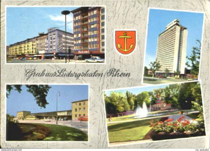 Ludwigshafen Rhein Ludwigshafen Bahnhof Hochhaus Park x 1967