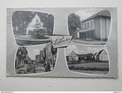 LÜBBECKE   ,Schöne Karte 1958 mit Marke und Stempel