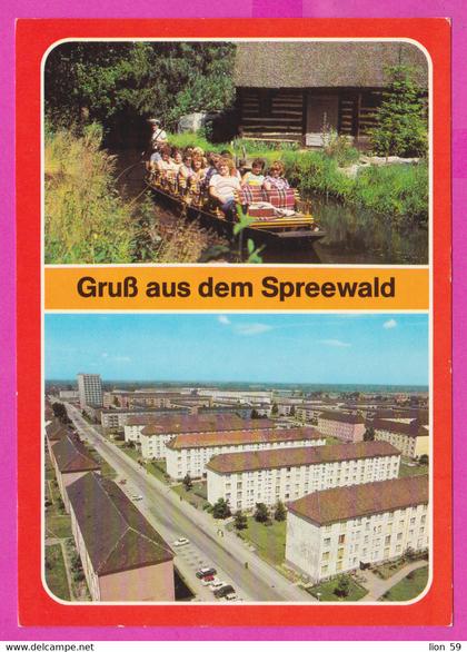 283481 / Germany - Spreewald - Lübben Lübbenau - Grus aus dem Spreewald (Błota) Kahnfahrt Blick auf Lübbenau 1981 PC