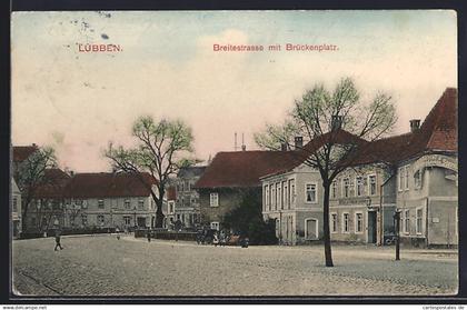 AK Lübben, Breitestrasse mit Brückenplatz