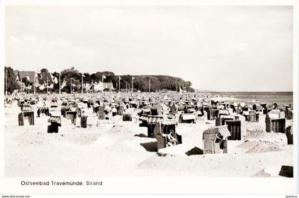Ostseebad Travemunde - Strand - Beach - old postcard - Germany - used