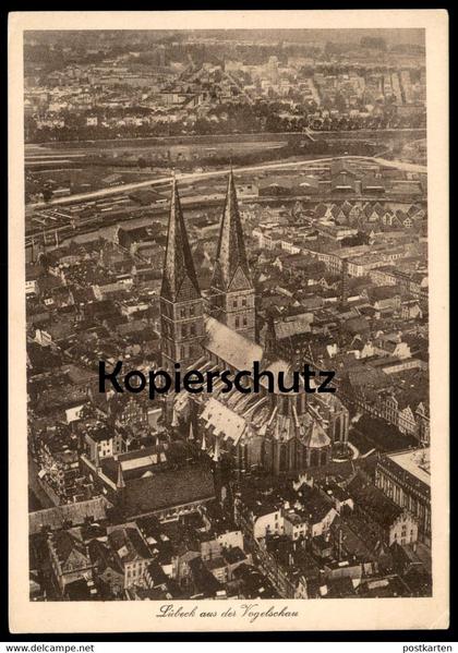 ALTE POSTKARTE LÜBECK LUEBECK BLICK AUS DER VOGELSCHAU Luftbild Fliegeraufnahme Zentrum AK Ansichtskarte cpa postcard