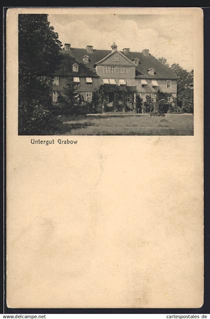AK Grabow / Lüchow, Untergut mit Grünanlage