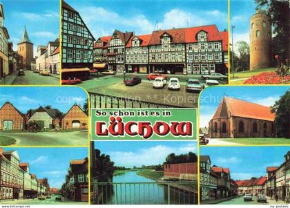 Luechow Wendeland Ortsansichten Zentrum Fachwerkhaeuser Turm Kirche Kanal
