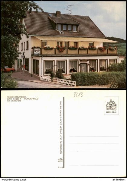 Ansichtskarte Wörderfeld-Lügde (Westfalen) Pension Baumeister 1979