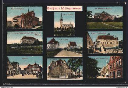 AK Lüdinghausen, Burg Vischering, Marienhospital, Landratsamt