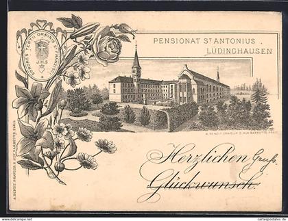 Künstler-AK Lüdinghausen, Pensionat St. Antonius