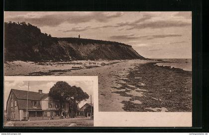 AK Hohwacht b. Lütjenburg, Strandpartie mit Hotel