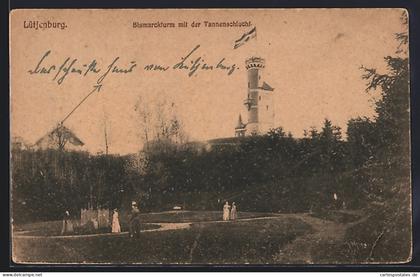AK Lütjenburg, Bismarckturm mit der Tannenschlucht