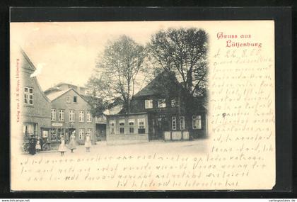 AK Lütjenburg, Marktplatz mit Geschäften