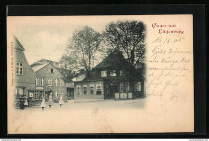 AK Lütjenburg, Ortspartie mit Grschäften