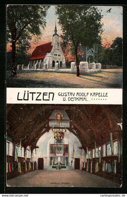 AK Lützen, Gustav Adolf Kapelle u. Denkmal, Innenansicht