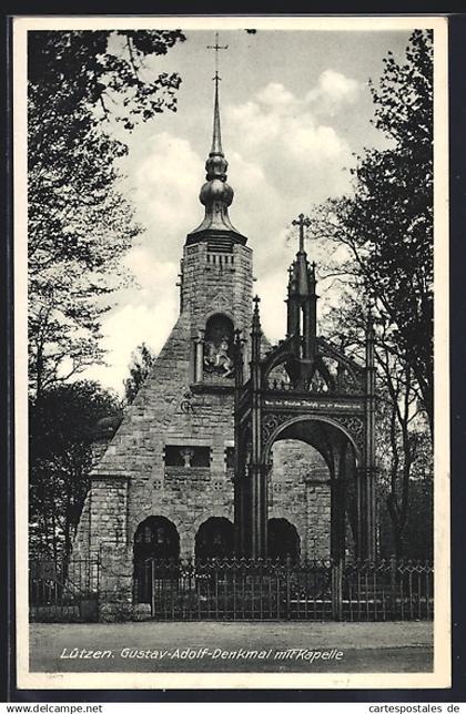 AK Lützen, Gustav Adolph-Denkmal mit Kapelle
