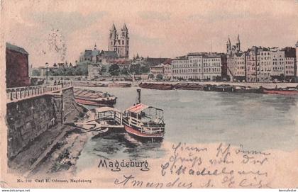 Magdeburg Kirche dom Frachtschiff Motorschiff Magdeburg