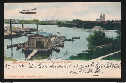 MAGDEBURG  WINTERHAFEN M.AUSSICHT AUF DIE STADT
