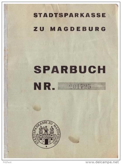 Sparbuch der Sparkasse zu Magdeburg , 1939-1945 , Ernst Plath in Magdeburg , Bank !!!