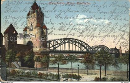 Mainz Rhein Kaiserbruecke Bahnlinie Mainz Wiesbaden