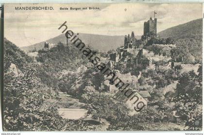 Manderscheid - Beide Burgen mit Brücke - Verlag Frz. v. Recklinghausen Manderscheid - gel. 1910