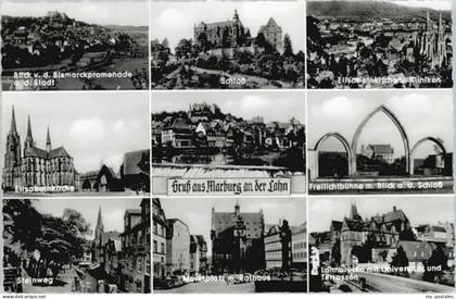 Marburg Lahn Marburg Schloss Elisabethkirche Lahnbruecke