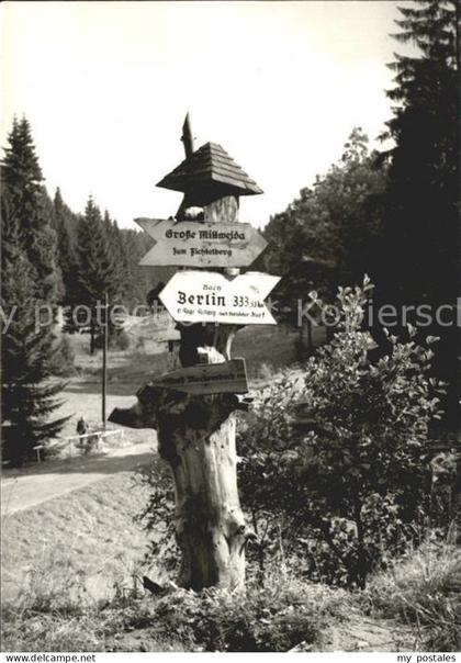 Markersbach Raschau-Markersbach Kurheim Wolfner Muehle Waldschild