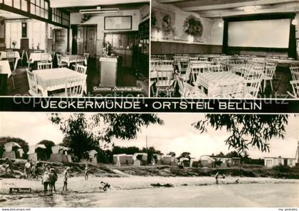 Bellin Ueckermuende Gaststaette Deutsches Haus Kino Cafe Strandpartie