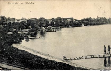 CPA Zarrentin am Schaalsee, Zarrentin vom Südufer, Wasseransicht, Uferpromenade, Bäume, Menschen